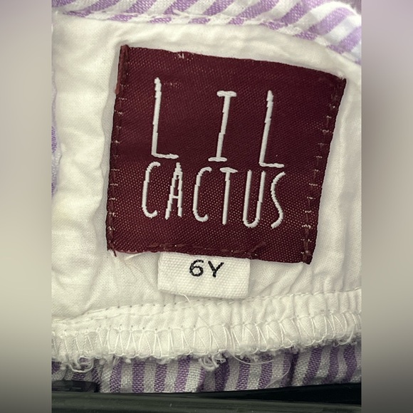 Lil Cactus Girls Lavender White Smocked Bishop Peeps Bunny Dress Size 6 - Picture 12 of 14